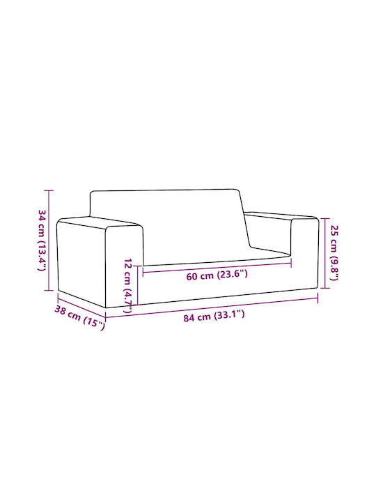 Sofa with Armrests Beige 84x38x34cm
