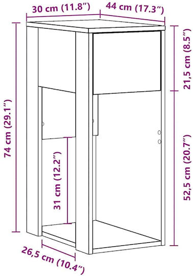 vidaXL Stand Birou Carcasă PC Maro 858735