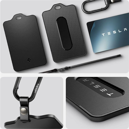 Car Key Cover Case Card Holder 2PK made of for Tesla in Black Color