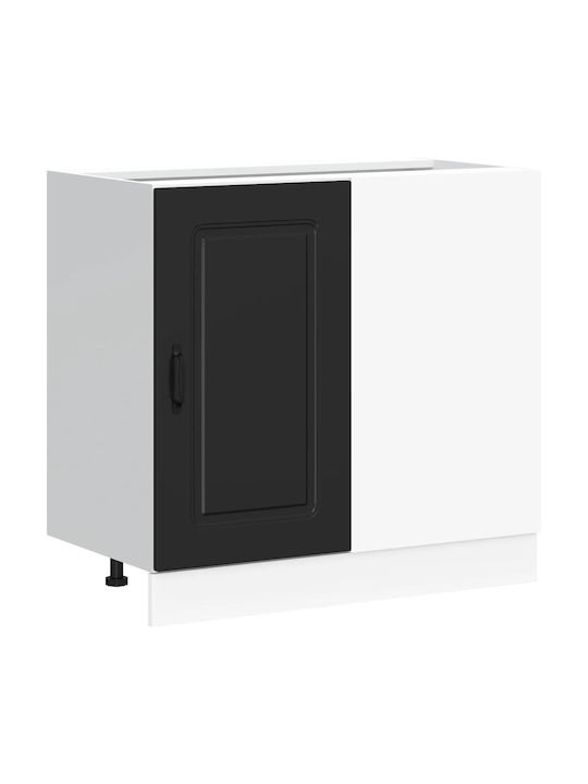 Γωνιακό Ντουλάπι Δαπέδου Μαύρο 86x46x81.5εκ.