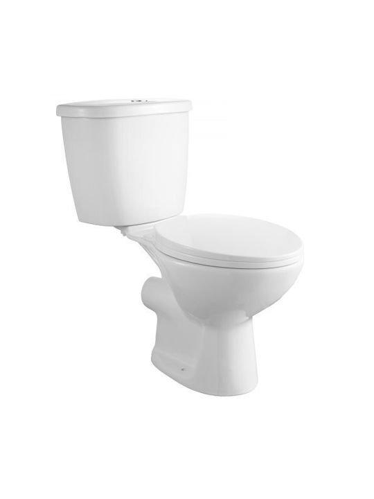 Vevor Toaletă de podea cu Capac cu Bideu Albă
