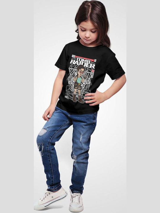 Παιδικό T-shirt Black Lara Croft Tomb Raider