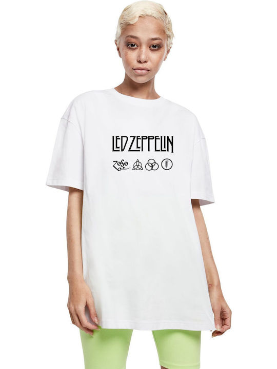 T-shirt Led Zeppelin Logo Art Rock Avenue White