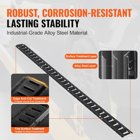 Vevor E Track Tie-down Rail Kit 18pcs 5' E-tracks Set Περιλαμβάνει 4 Χαλύβδινες Ράγες & 8 Άγκυρες O-ring & 4 Tie-off D-ring & 2 Ιμάντες Καστάνιας Αξεσουάρ Ασφάλισης Μοτοσικλέτες Cargo 2000 Lbs
