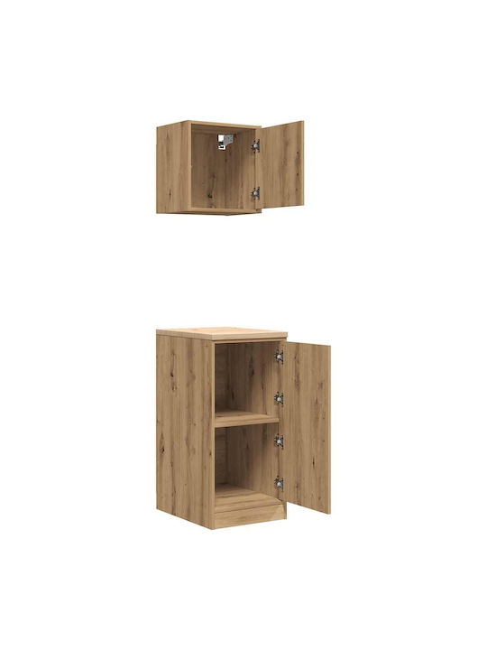 Garage Cabinets 2 Pcs Artisan Oak Engineered Wood Brown 40 X 51 X 85 Cm