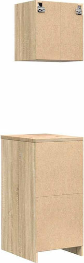 Garagenschränke 2 Stk. Rauchige Eiche Holzwerkstoff Braun 40 x 51 x 85 cm