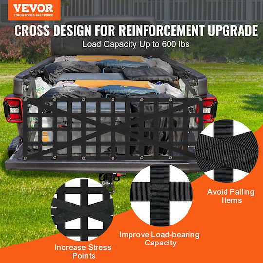 Vevor Δίχτυ Πίσω Πόρτας Pickup Truck 54" X 18" Ρυθμιζόμενο Σχέδιο Σταυρού