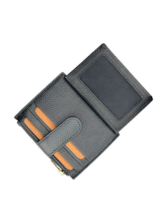 Μικρό Δερμάτινο Γυναικείο Πορτοφόλι με RFID Μαύρο