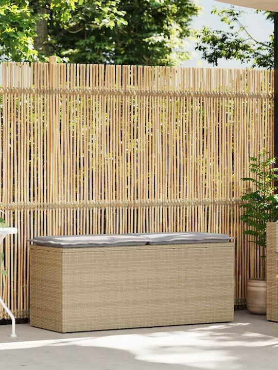 Bench Outdoor Rattan with Pillows 110x40x44cm