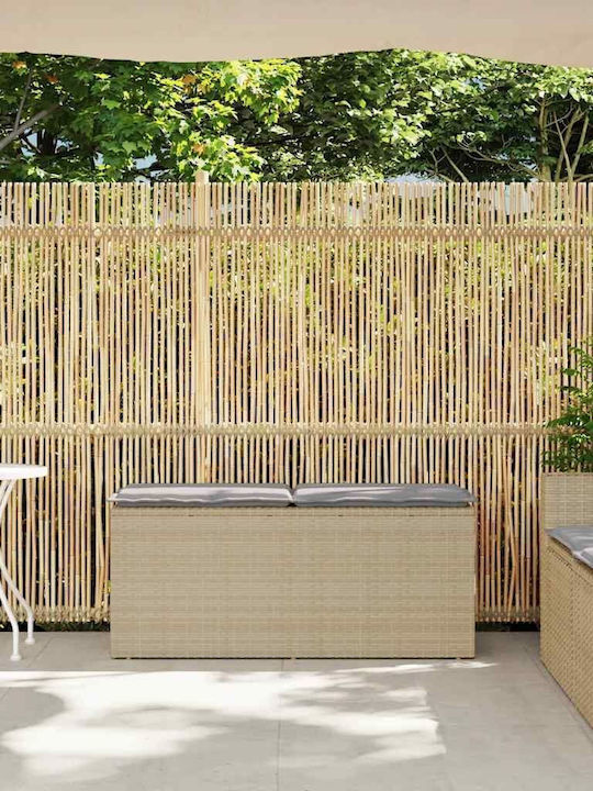 Bench Outdoor Rattan with Pillows 110x40x44cm