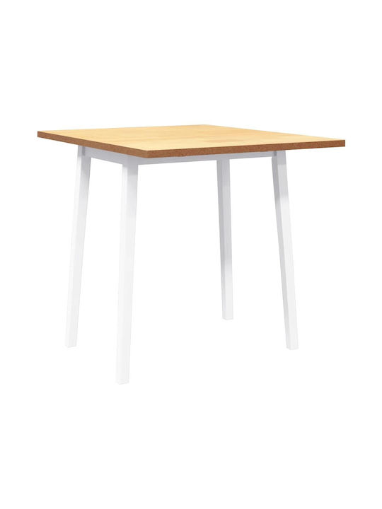 Masă Sala de mese din Lemn Masiv Alb 90x45x75buc