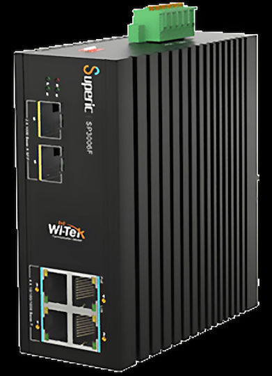 Wi-Tek SP3006F Unmanaged PoE+ Switch με 4 Θύρες Ethernet και 2 SFP Θύρες
