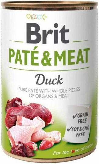 Brit Pate & Meat Wet Food Dogs in Cans with Meat, Duck and Chicken Gluten-Free 400gr