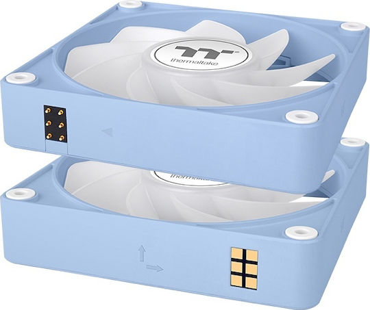 Thermaltake CT120 EX Ventilator Pentru Carcasă Lamă Inversată (2000rpm / 65.82cfm) cu Iluminare ARGB și Conexiune 4-Pin PWM Albastru Hydrangea