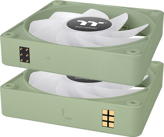 Thermaltake CT120 EX Reverse Blade Case Fans (2000rpm / 65.82cfm) with ARGB Lighting and 4-Pin PWM Connection 3pcs Matcha Green
