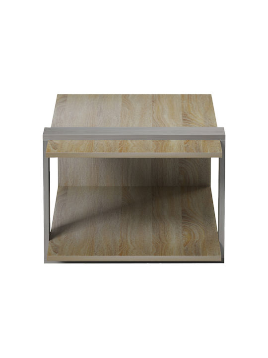 Rectangular Central Coffee Table Masasi Made of Solid Wood Sonoma Grey Cement W80xL50xH35cm