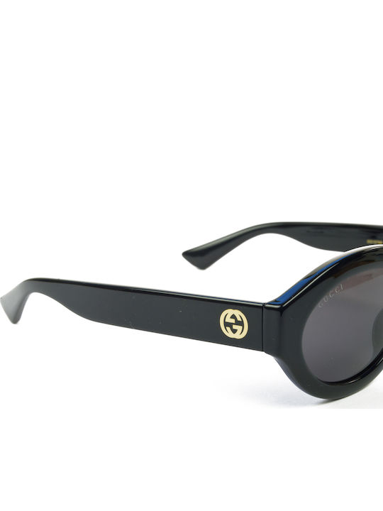 Gucci Women Sunglasses With Black Horn-Rimmed Frame And Grey Lens GG1579S 001
