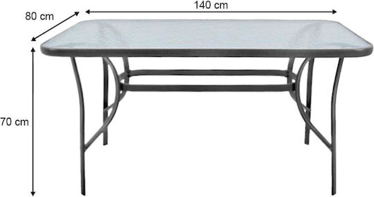 Tisch Baleno 140x80x72cm Anthracite Tisch Baleno 140x80x72cm Anthracite