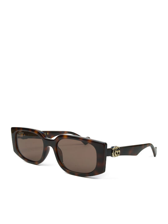 Gucci Women's Sunglasses with Brown Tartaruga Plastic Frame and Brown Lens GG1534S 002