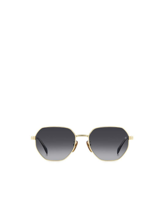 David Beckham Sunglasses with Gold Metal Frame and Gray Gradient Lens db 1162 fsR