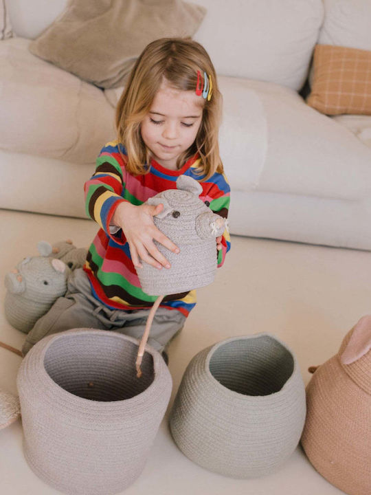 Lorena Canals Children's Storage Basket made of Fabric Gray 15x15x15cm 1pcs