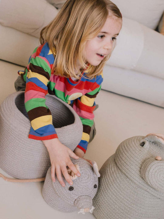 Lorena Canals Children's Storage Basket made of Fabric Gray 15x15x15cm 1pcs