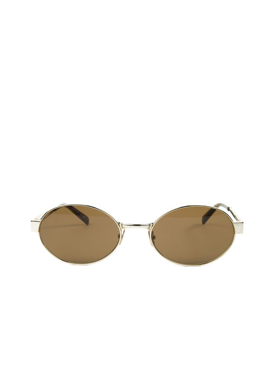 Ysl Sunglasses with Gold Metal Frame and Brown Lens SL 692 004