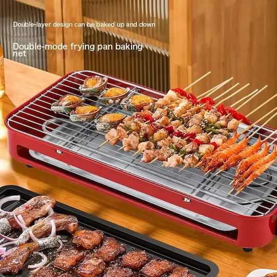 Andowl Tischplatte Elektrogrill Grill mit einstellbarem Thermostat 47cmx23cmcm