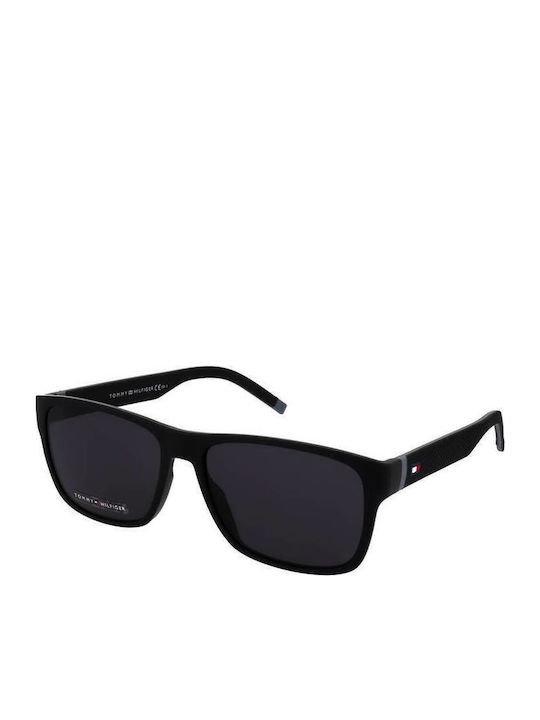 Tommy Hilfiger Men's Sunglasses with Black Horn-Rimmed Frame and Grey Lens TH1718/S 08A/IR