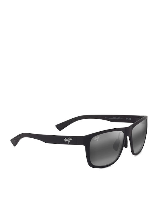 Maui Jim Ανδρικά Γυαλιά Ηλίου με Μαύρο Κοκκάλινο Σκελετό και Μαύρο Φακό 670-02