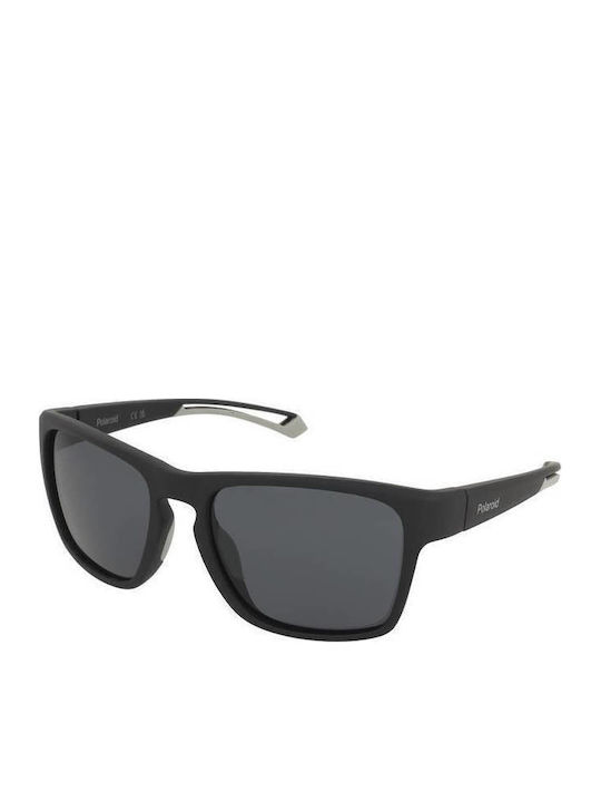 Polaroid Men's Sunglasses with Black Plastic Frame and Gray Lens PLD7052/S 003/E3