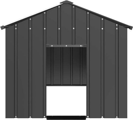 vidaXL Металик Парк За Кучета 114x202x101см Сив