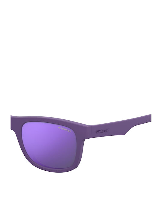 Polaroid Unbreakable Square Kids Sunglasses with Polarized Mirror Lenses Purple