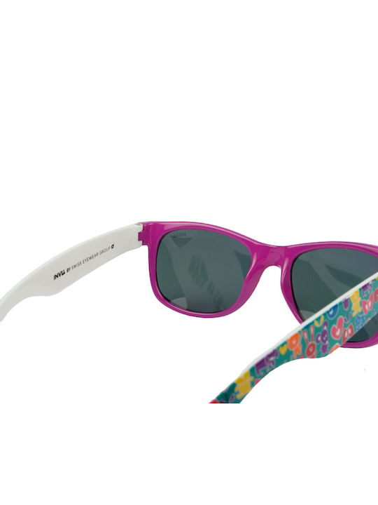 Invu Square Baby Kids Sunglasses with Polarized Lens Animals Purple for 1-4 Years