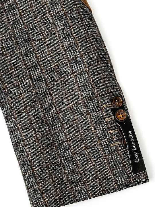 Winter Herrenanzugsjacke Brown Check