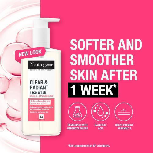Neutrogena Clear & Radiant Face Wash Гел Почистване Лице 200мл