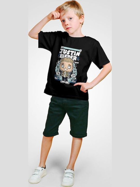 Kids' T-shirt Black Justin Bieber Pop