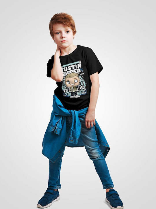 Kids' T-shirt Black Justin Bieber Pop