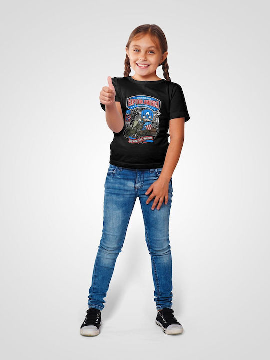 Kids Top Black Captain America Motorcycle
