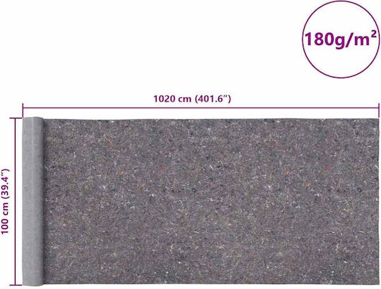 Vidaxl Αντιολισθητικό Μαλλί Ζωγράφου 1020 Cm 180 G/m² Γκρι