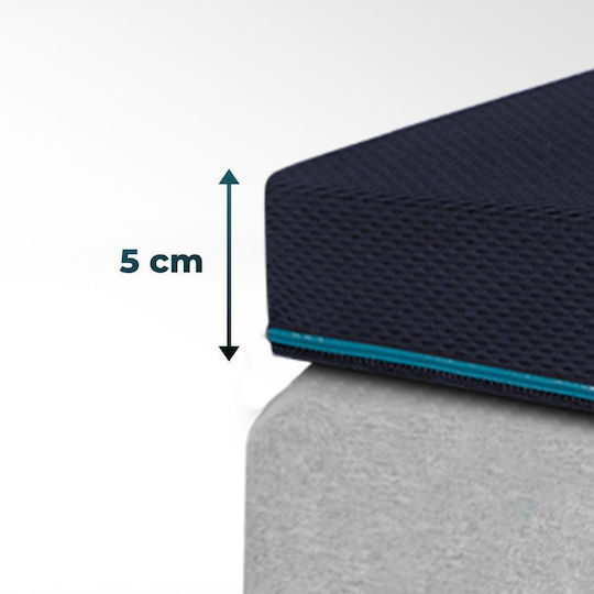 Flow Topserenity Matratzentopper 100% Viskoelastisch 5cm 4 Elastische Bänder Abnehmbarer Bezug 190 x 90 x 5 cm Cec-07373 Cecotec