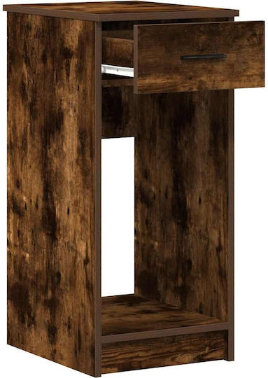 Computer Tower Stand Drawer Smoked Oak 35x45x77 cm Smoked Oak 858744