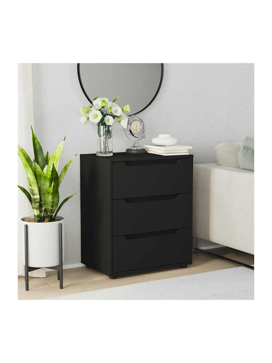 Vidaxl Sideboard Visnes Μαύρο 60x40x73 Cm Ξύλο Μηχανής