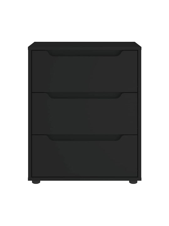 Vidaxl Sideboard Visnes Μαύρο 60x40x73 Cm Ξύλο Μηχανής