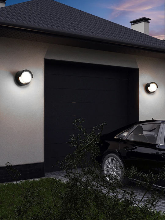 Powertech Wall-Mounted Outdoor Light LED IP65 12W with Cool White Light 10x16.5εκ.