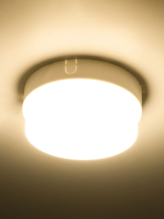 GloboStar Revano Επιτοίχια Εξωτερική Πλαφονιέρα LED IP54 12W με Θερμό Λευκό Φως