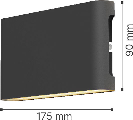 Inlight Επιτοίχιο Εξωτερικό Φωτιστικό LED 14W με Ρυθμιζόμενο Λευκό Φως Διπλής Δέσμης 17.5x9εκ.