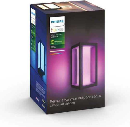 Philips Impress Επιτοίχια Εξωτερική Πλαφονιέρα LED IP44 8W με Ψυχρό Λευκό Φως 24x14x12εκ.