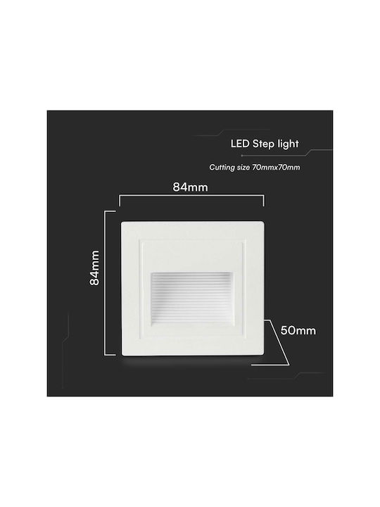 V-TAC Επιτοίχια Εξωτερική Πλαφονιέρα LED IP65 5W με Θερμό Λευκό Φως 8.4x8.4x5εκ.