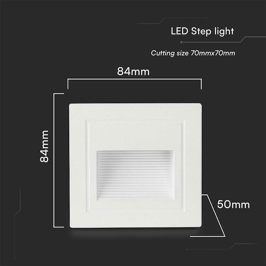 V-TAC Wall-Mounted Outdoor Ceiling Light LED IP65 5W with Warm White Light 8.4x8.4x5εκ.